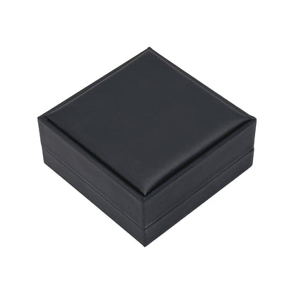 3 1/2" x 3 1/2" Deluxe Black Leatherette Silk Grain Watch/Bangle Jewelry Box