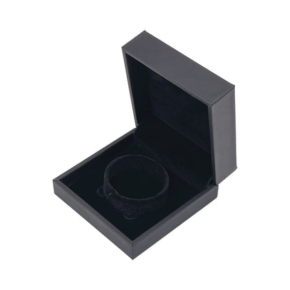 3 1/2" x 3 1/2" Deluxe Black Leatherette Silk Grain Watch/Bangle Jewelry Box