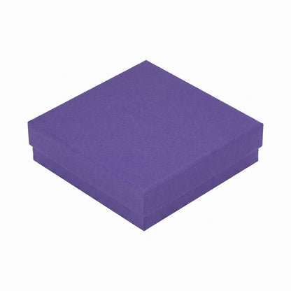 3 1/2" x 3 1/2" x 1" Dark Purple Cotton Filled Paper Box