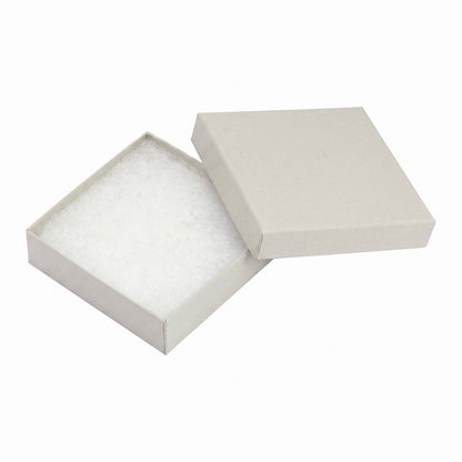 3 1/2" x 3 1/2" x 1" Matte Gray Cotton Filled Paper Box