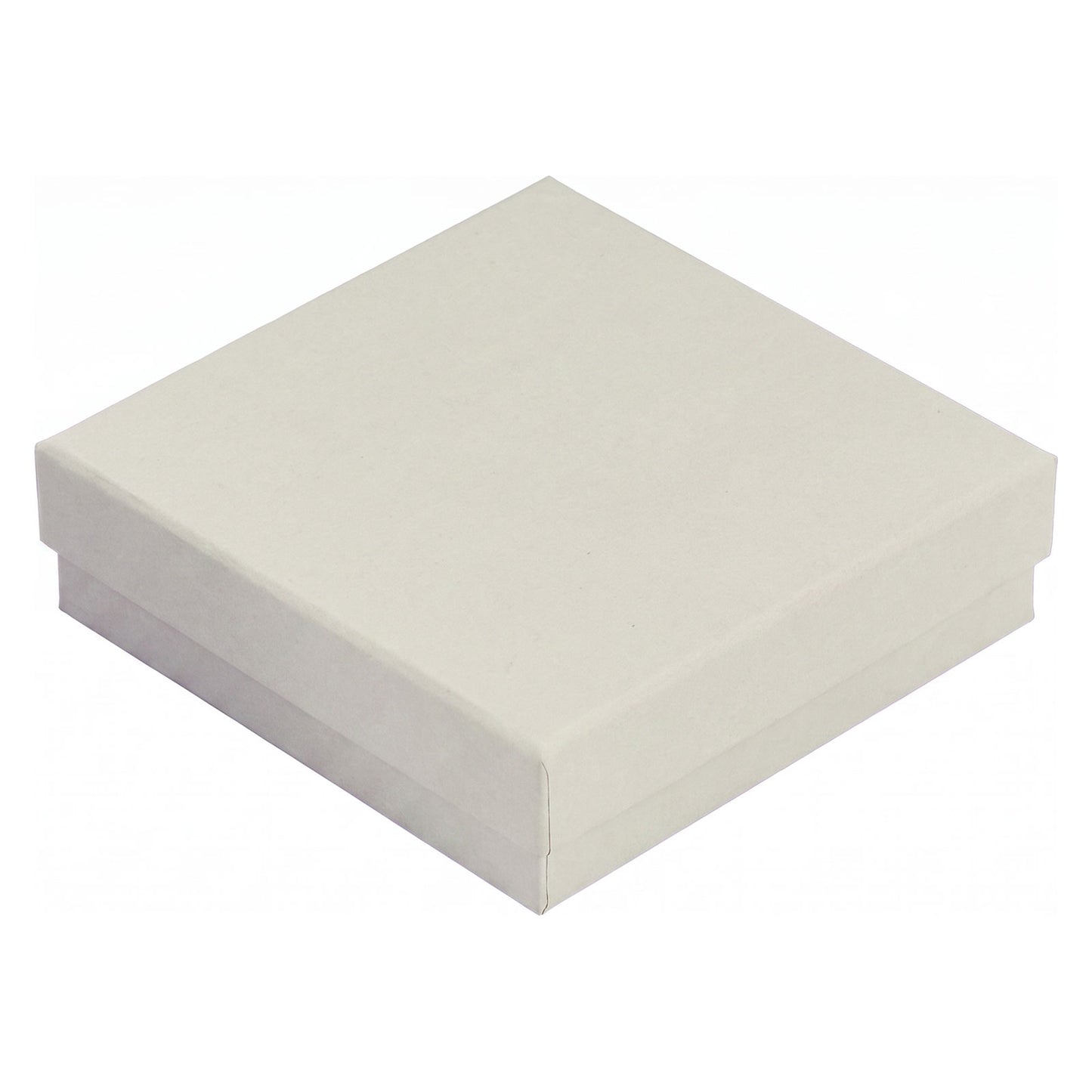 3 1/2" x 3 1/2" x 1" Matte Gray Cotton Filled Paper Box