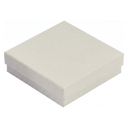 3 1/2" x 3 1/2" x 1" Matte Gray Cotton Filled Paper Box