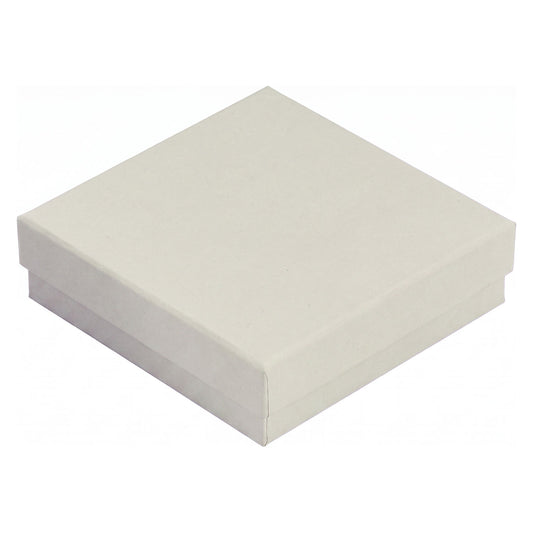 3 1/2" x 3 1/2" x 1" Matte Gray Cotton Filled Paper Box