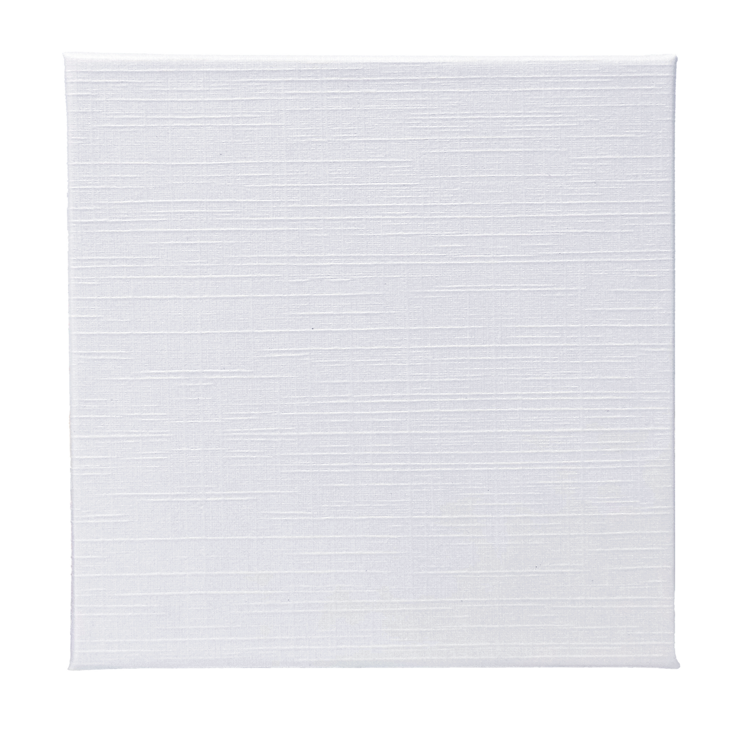 3 1/2" x 3 1/2" x 1" White Linen Pattern Cotton Filled Paper Box