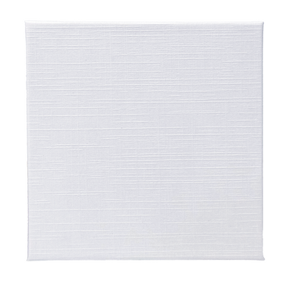 3 1/2" x 3 1/2" x 1" White Linen Pattern Cotton Filled Paper Box