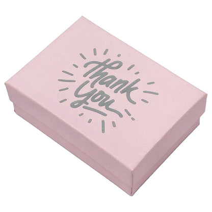 3 1/4" x 2 1/4" Pink and Silver "Thank You" Cotton Filled Box