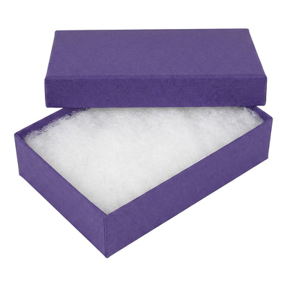 3 1/4" x 2 1/4" x 1" Dark Purple Cotton Filled Paper Box