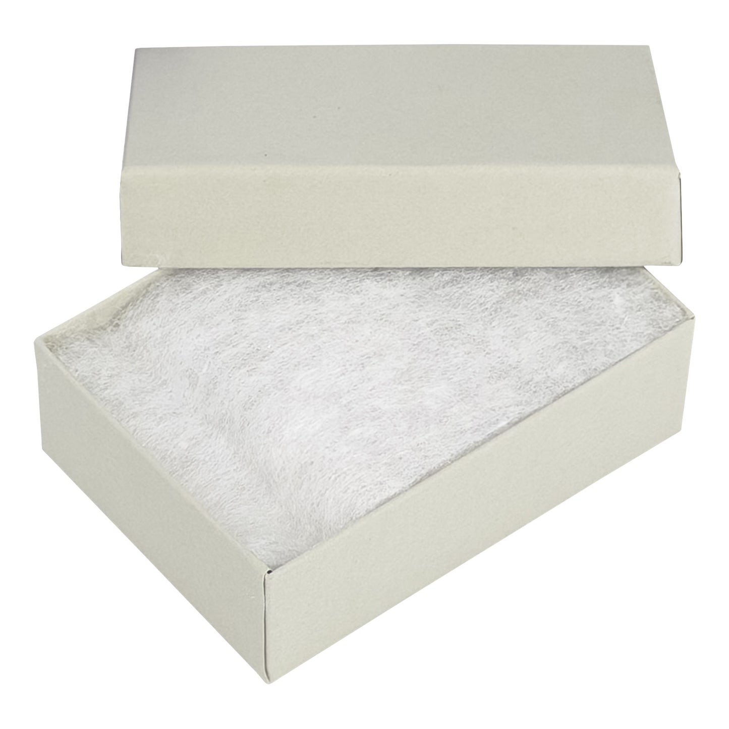 3 1/4" x 2 1/4" x 1" Matte Gray Cotton Filled Paper Box