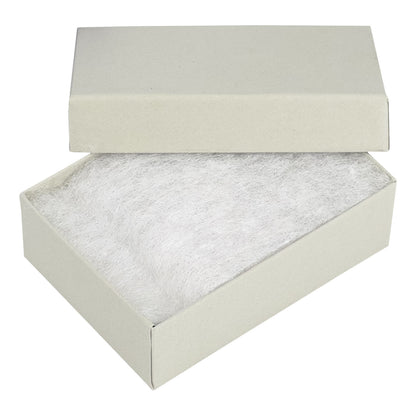 3 1/4" x 2 1/4" x 1" Matte Gray Cotton Filled Paper Box