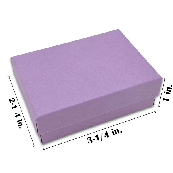 Custom 3 1/4" x 2 1/4" x 1" Matte Purple Cotton Filled Paper Box