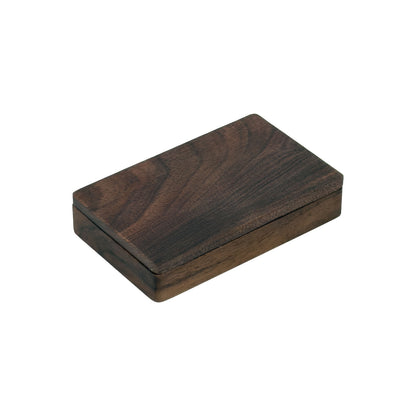 3 3/4" x 2 3/8" x 3/4" Dark Walnut 5 Compartment Jewelry Box with Magnetic Closure