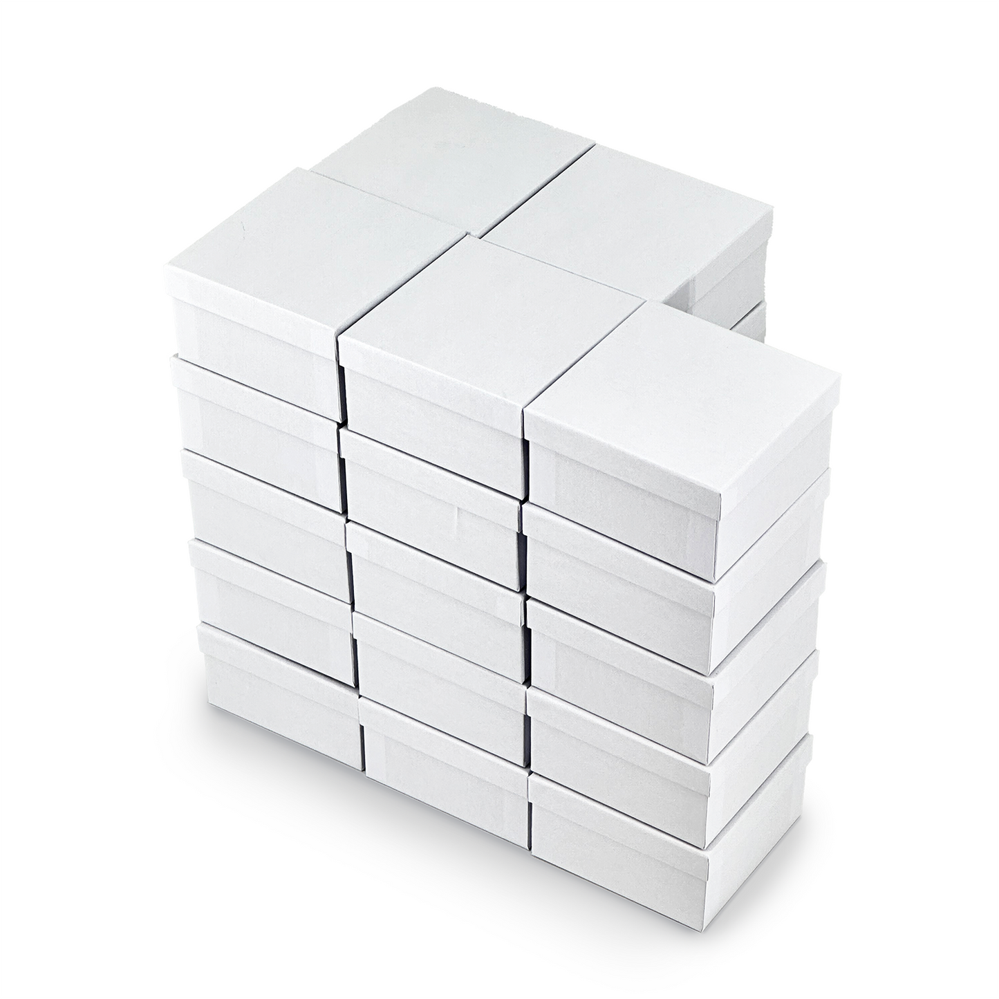 3 3/4" x 3 3/4" x 2" Matte White Cotton Filled Paper Box