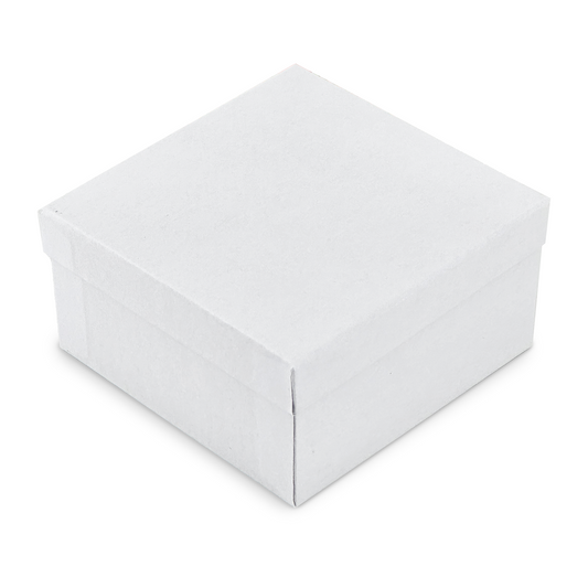 3 3/4" x 3 3/4" x 2" Matte White Cotton Filled Paper Box