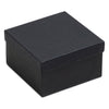 3 3/4" x 3 3/4" x 2" Matte Black Cotton Filled Jewelry Boxes