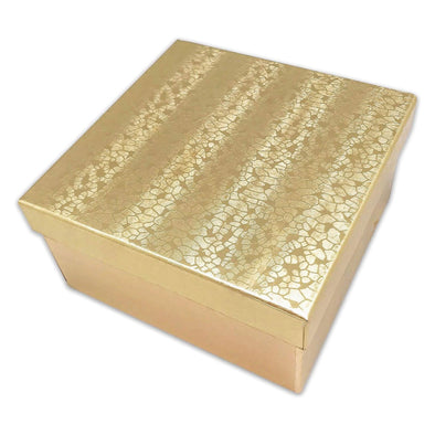 3 3/4" x 3 3/4" x 2" Gold Cotton Paper Box