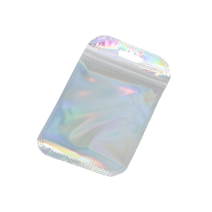 3 3/8" x 5 1/8" Holographic Resealable Zip Lock Bags with Hang Hole