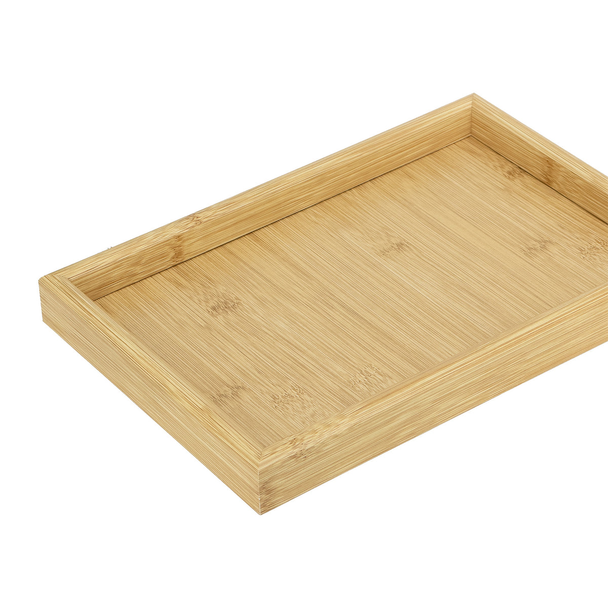3-Piece Bamboo Wood-Grain Finish MDF Serving Tray Set