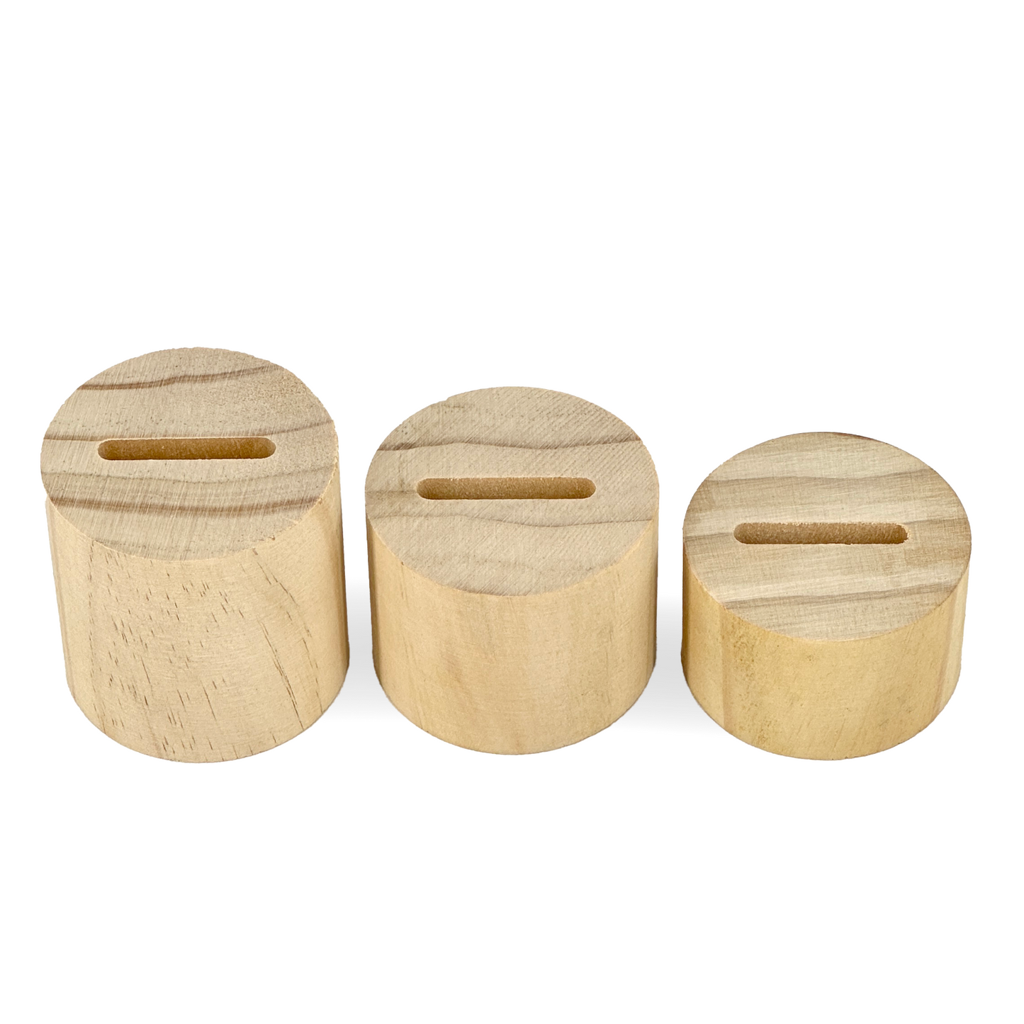 3-Piece Tiered Natural Wood Ring Display Stands