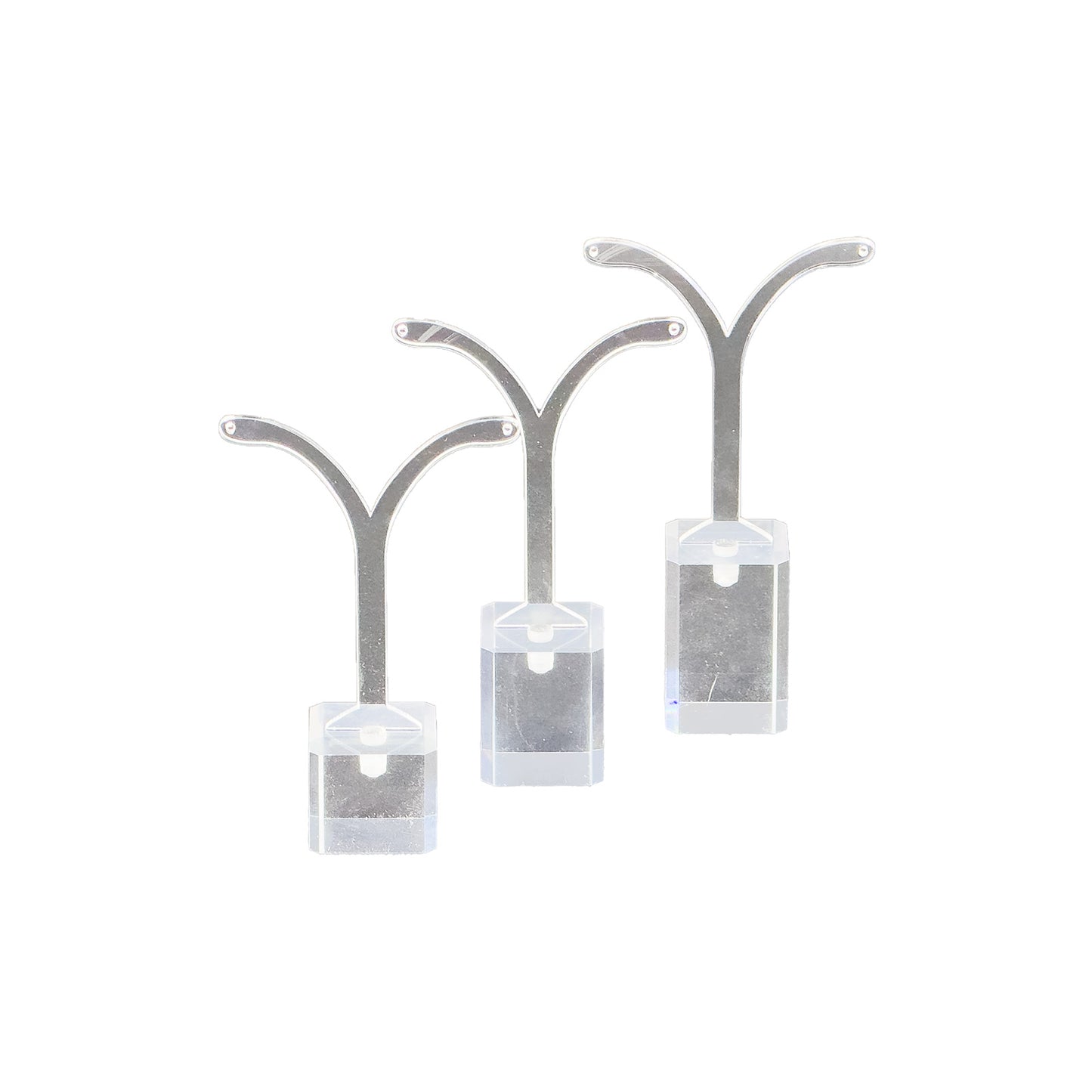 3-Tier Clear Acrylic Y-Shaped Earring Display Stand Set