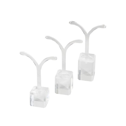 3-Tier Clear Acrylic Y-Shaped Earring Display Stand Set