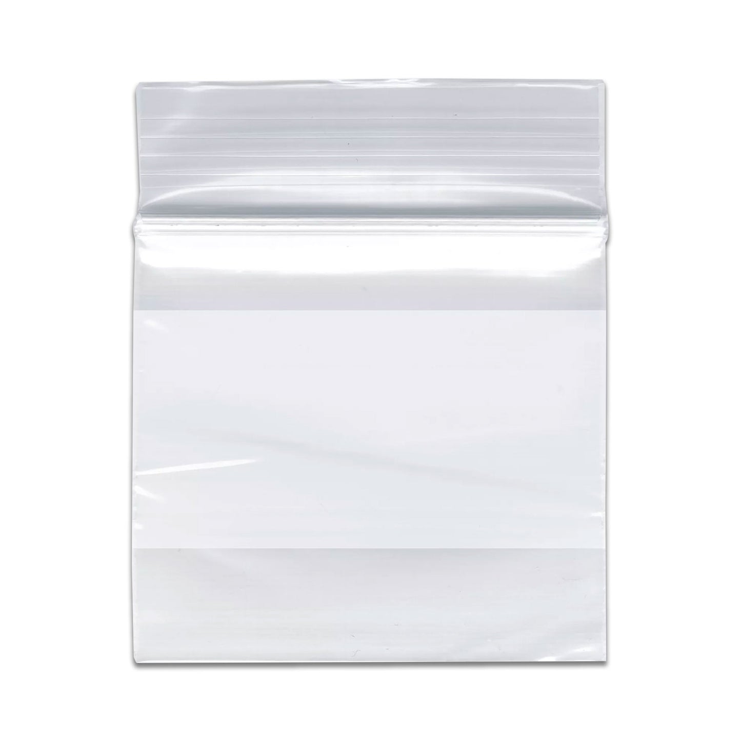 3" x 3" White Block Clear Zip Lock 2 Mil Plastic Bags