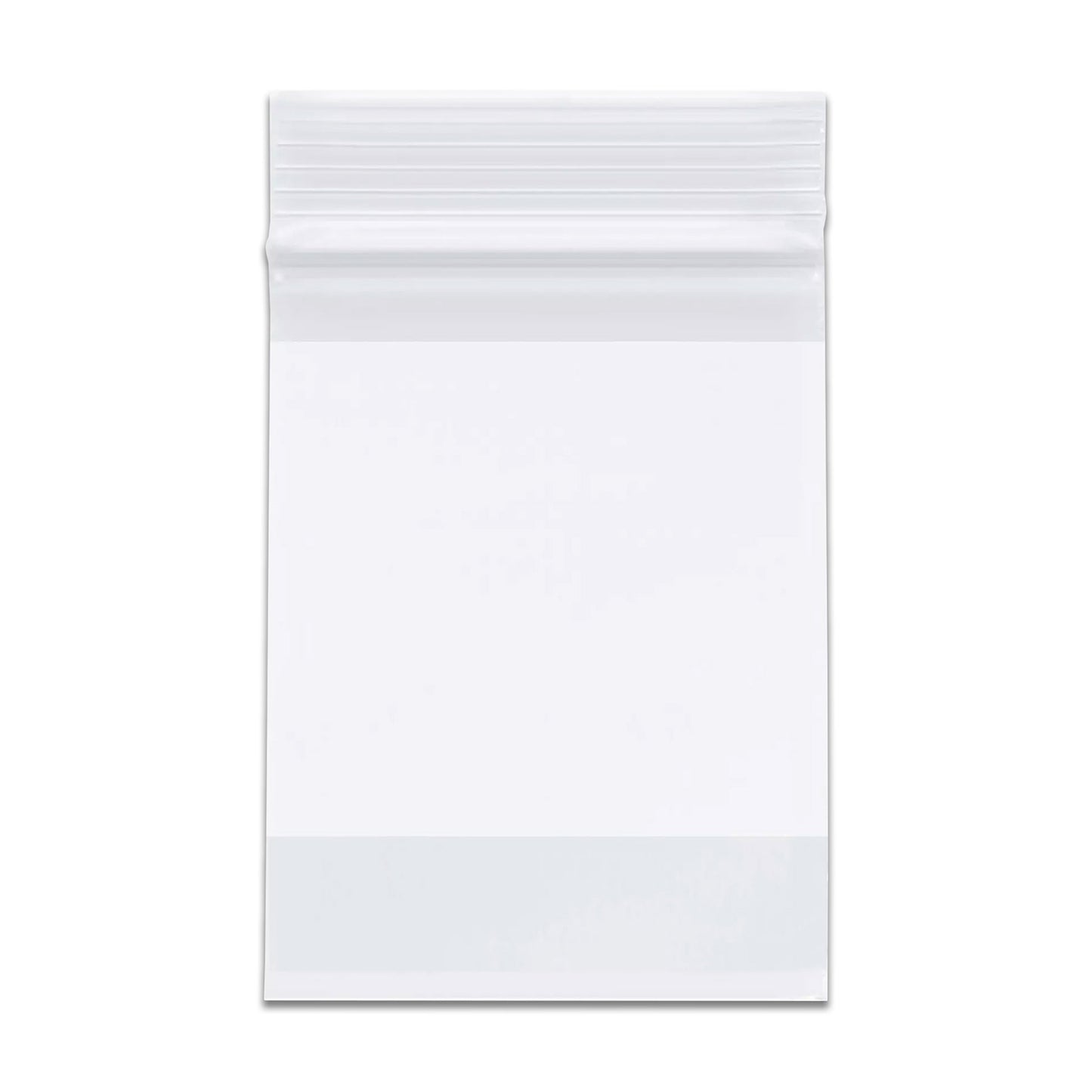 3" x 4" White Block Clear Zip Lock 2 Mil Plastic Bags