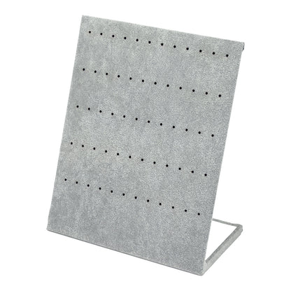 30-Pair Gray Velvet Self-Standing Earrings Display