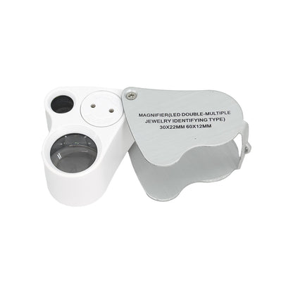 30X & 60X Dual LED Illuminated Jeweler's Magnifying Loupe