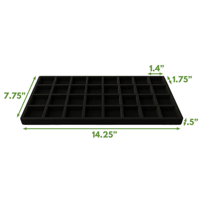 32 Compartments Black Flocked Tray Insert