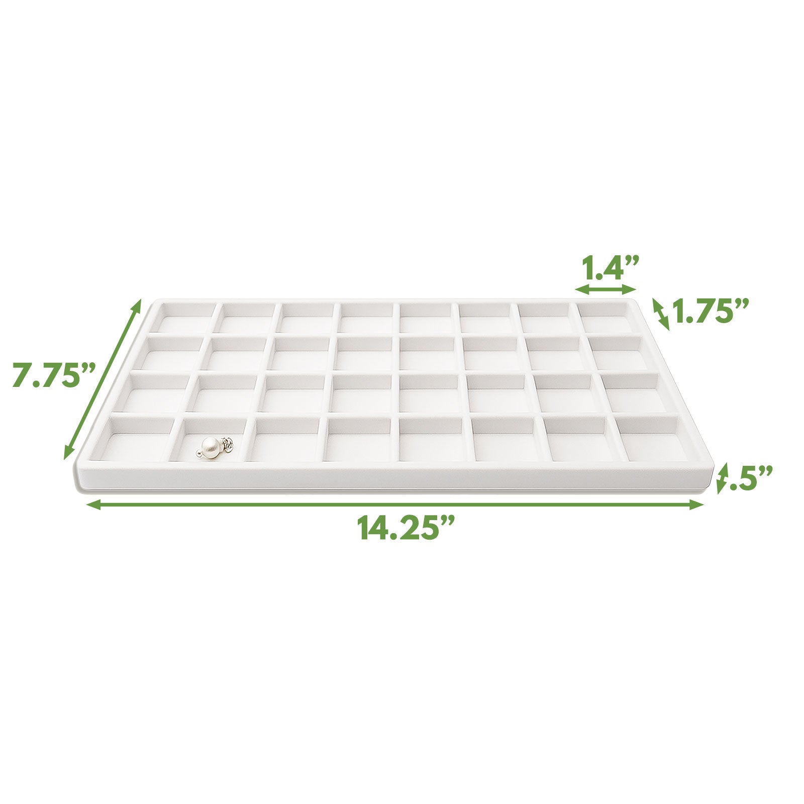 32 Compartments White flocked Tray Insert