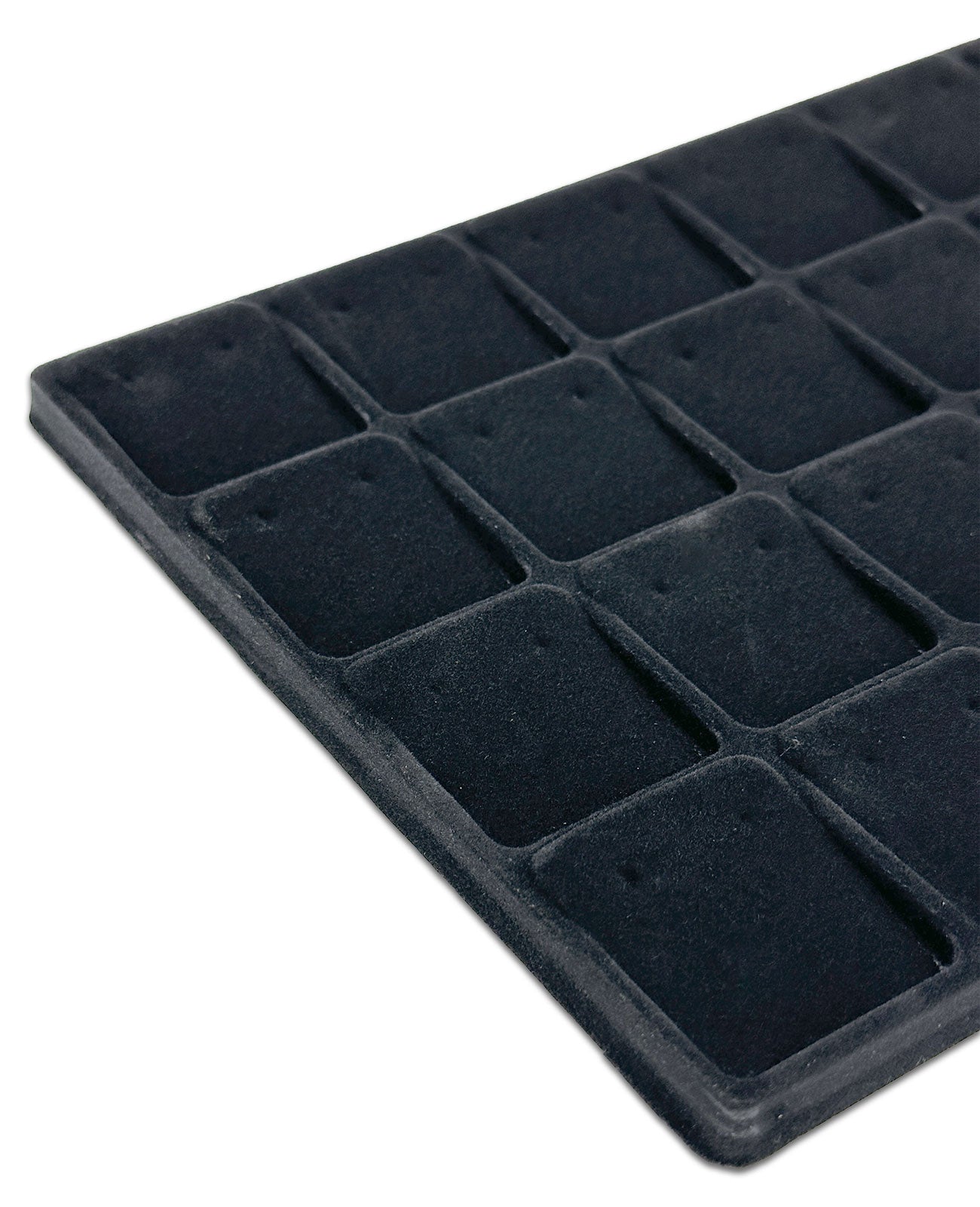 32 Earring Card Compartment Black Flocked Tray Insert (100-Pack)