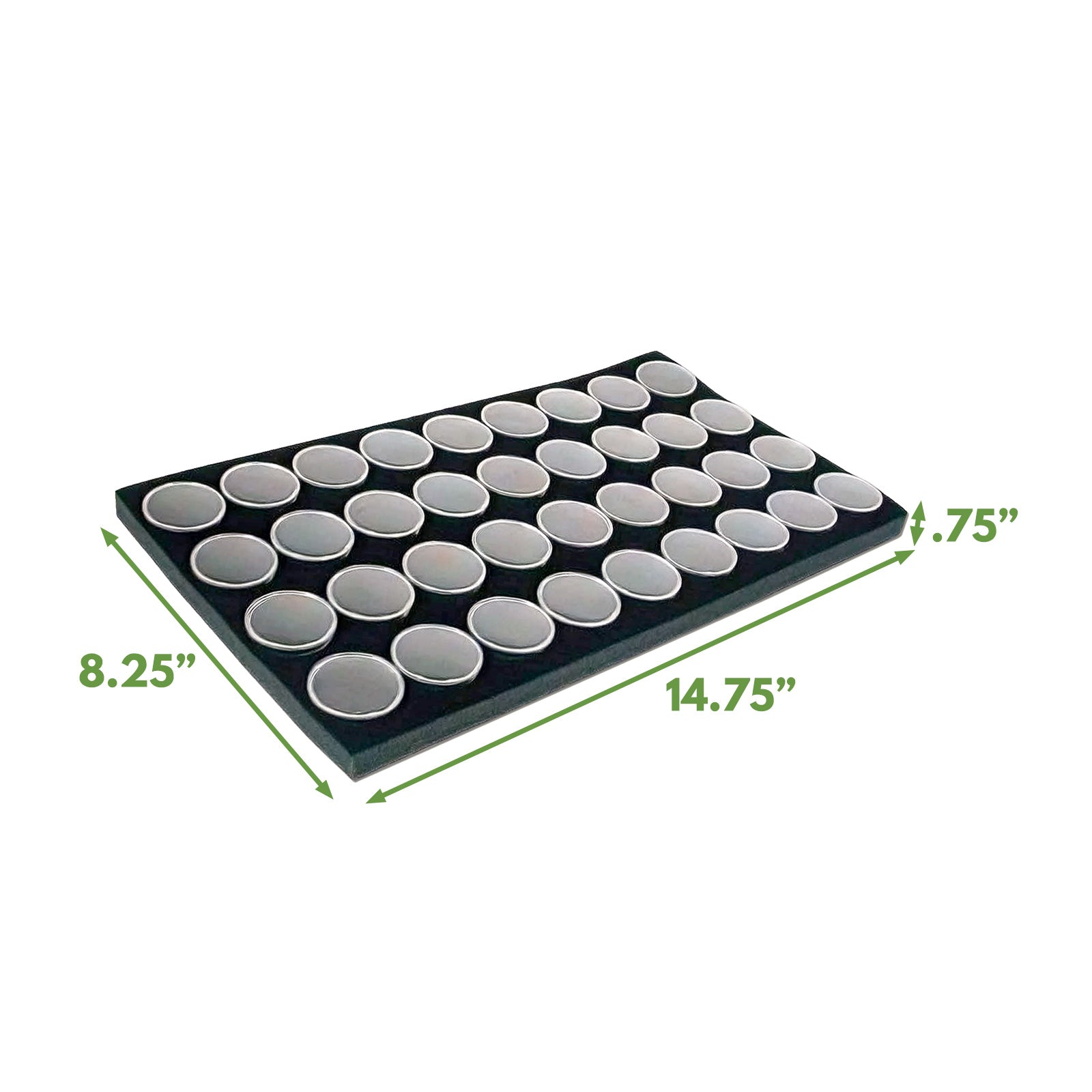 36 Gemstone Jar Piece Sheet w/ Black Foam