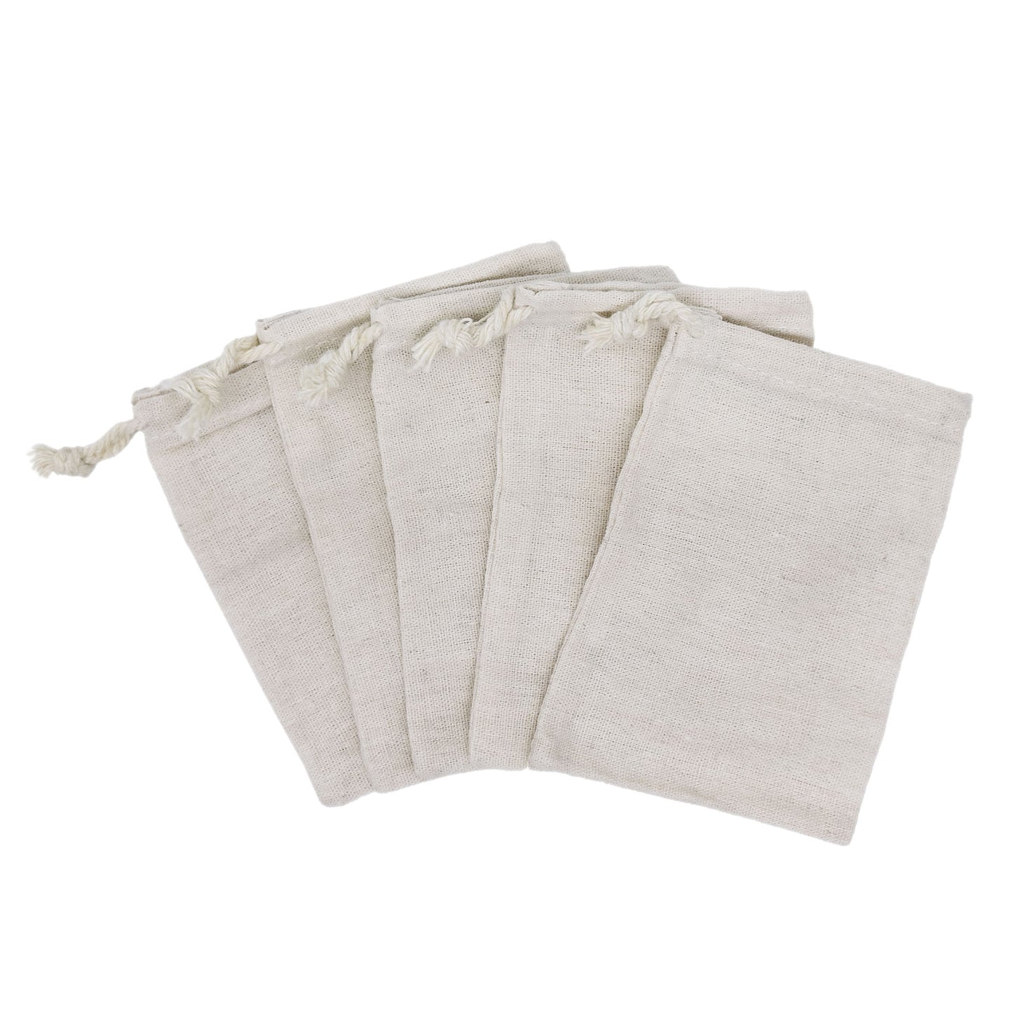 3" x 4" Cotton Muslin Drawstring Reusable Bags