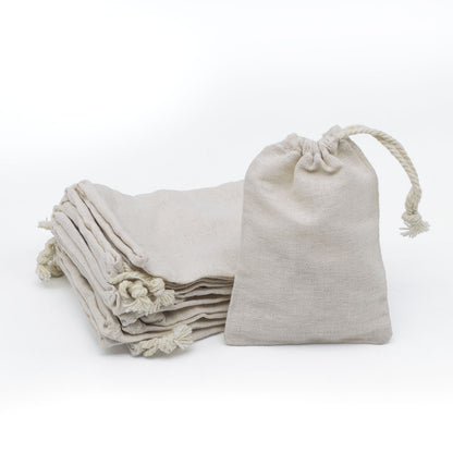 3" x 4" Cotton Muslin Drawstring Reusable Bags