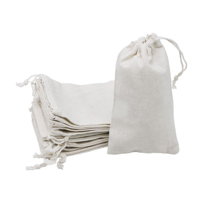 3" x 5" Cotton Muslin Drawstring Reusable Bags