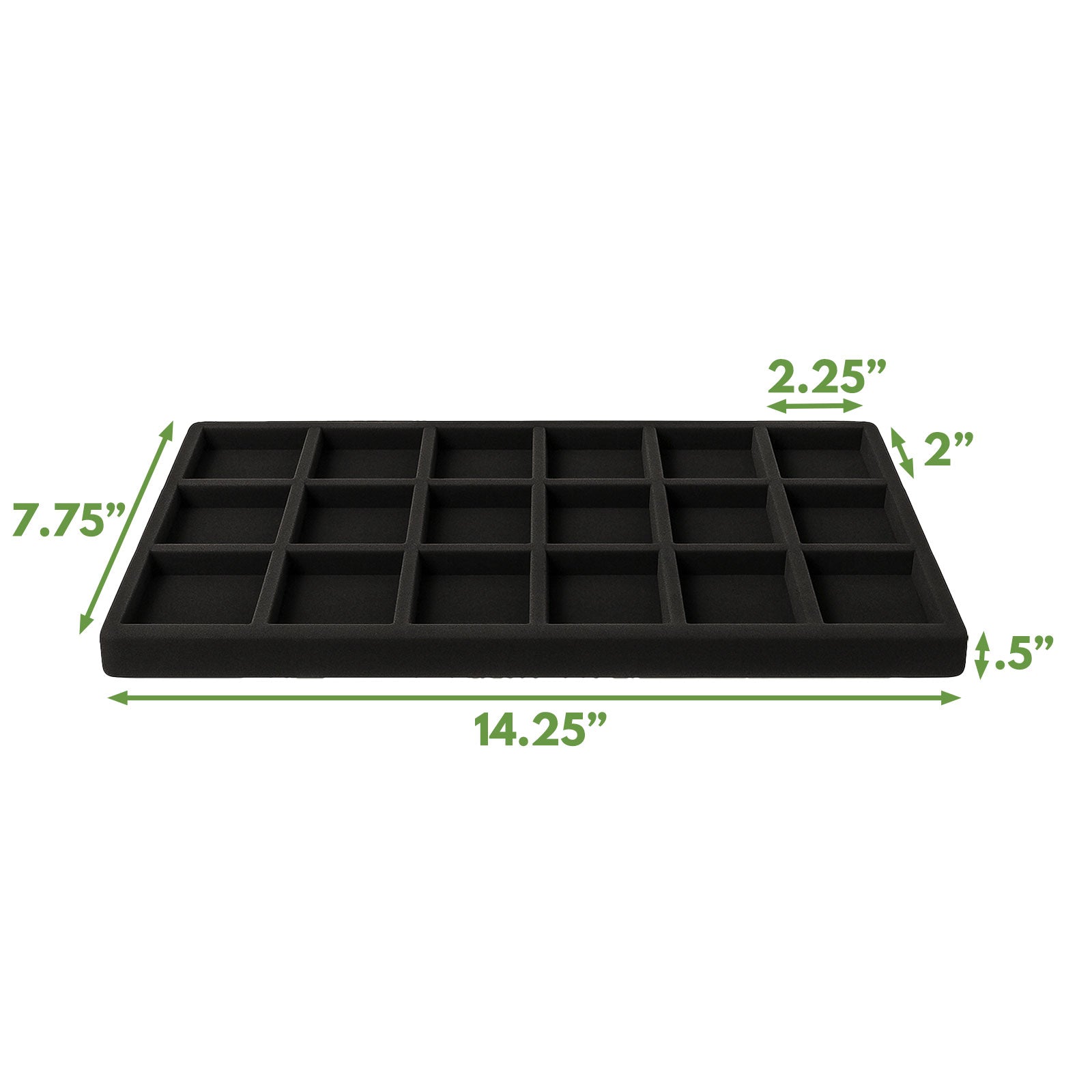18 Compartment Black Tray Insert