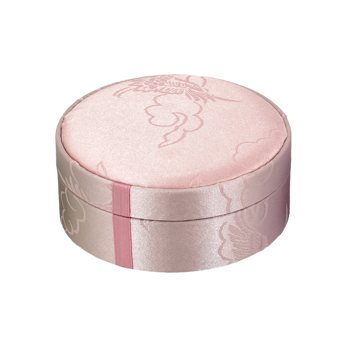 4 3/4" Round Pink Satin Bracelet Jewelry Box