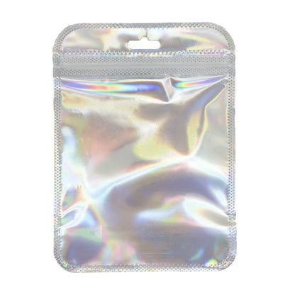 4 7/8" x 6 11/16" Holographic Resealable Zip Lock Bags with Hang Hole