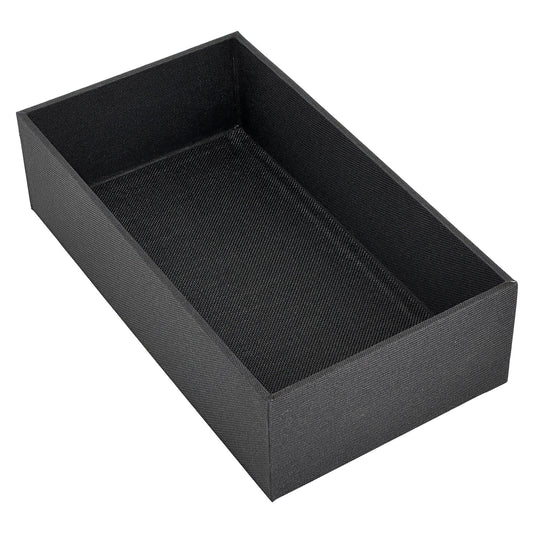 4" Black Burlap Wooden Jewelry Display Standard Tray