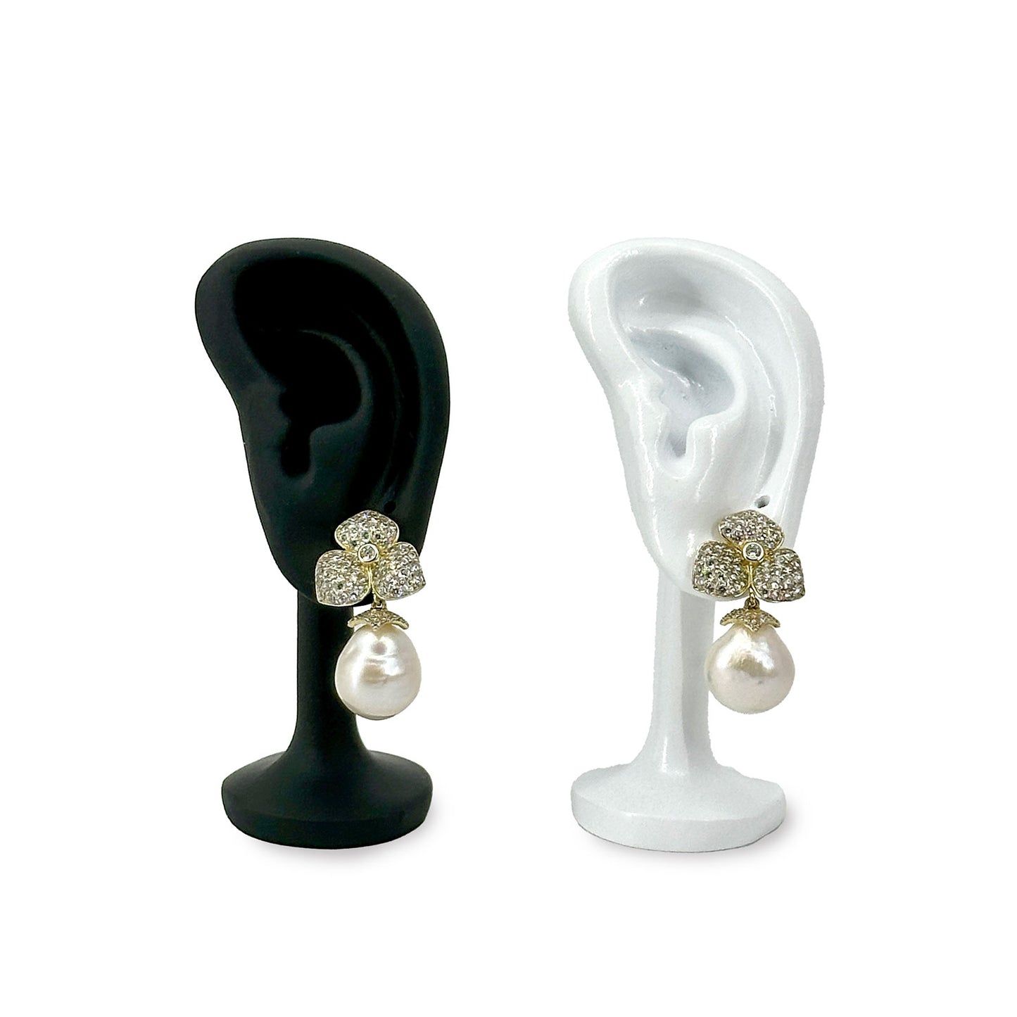 4" White Ceramic Ear Shaped Earring Display Stand