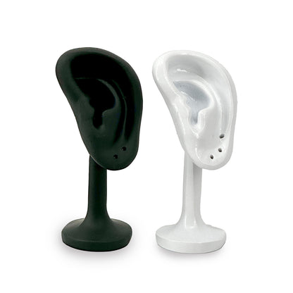 4" Black Ceramic Ear Shaped Earring Display Stand