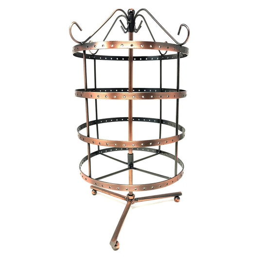 4-Tier Copper Finish Metal Display Rack for 64 Pairs of Earrings