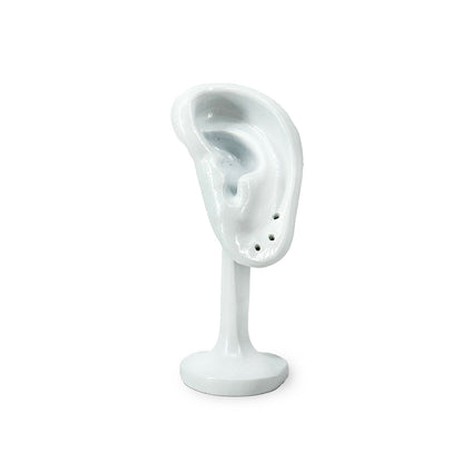 4" White Ceramic Ear Shaped Earring Display Stand