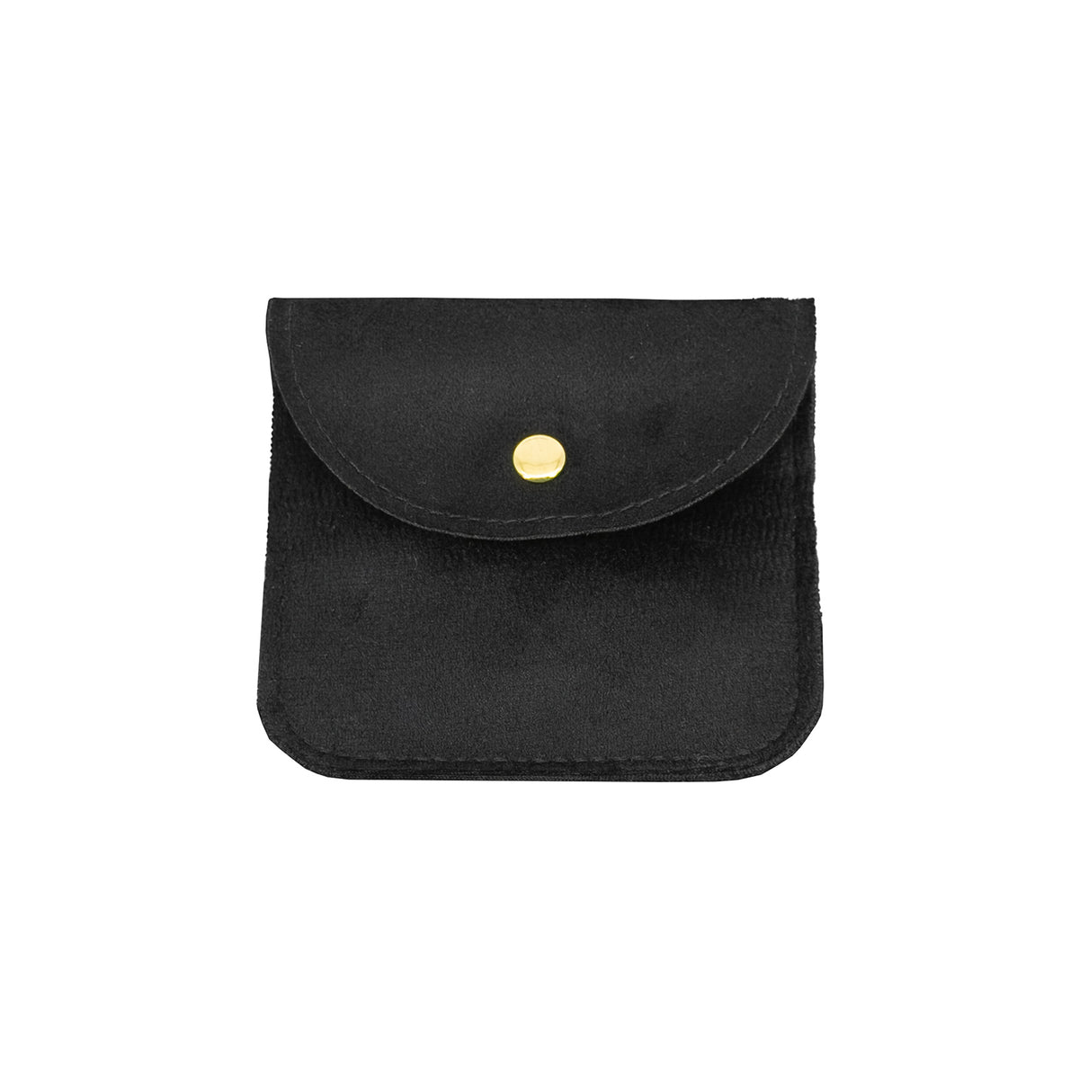 4" x 4" 12-Pack Black Microfiber Jewelry Pouches with Snap Button Closure