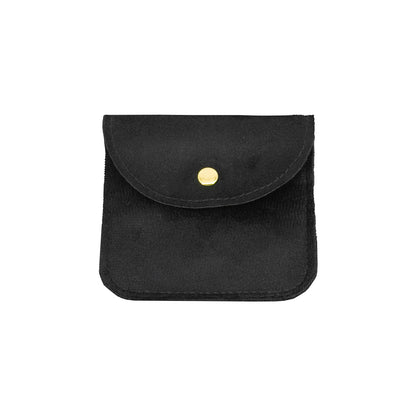 4" x 4" 12-Pack Black Microfiber Jewelry Pouches with Snap Button Closure