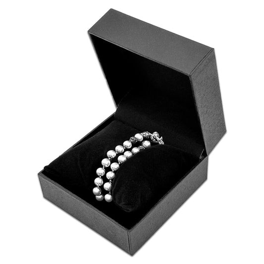 4" x 4" Black Leatherette Bracelet or Watch Jewelry Box