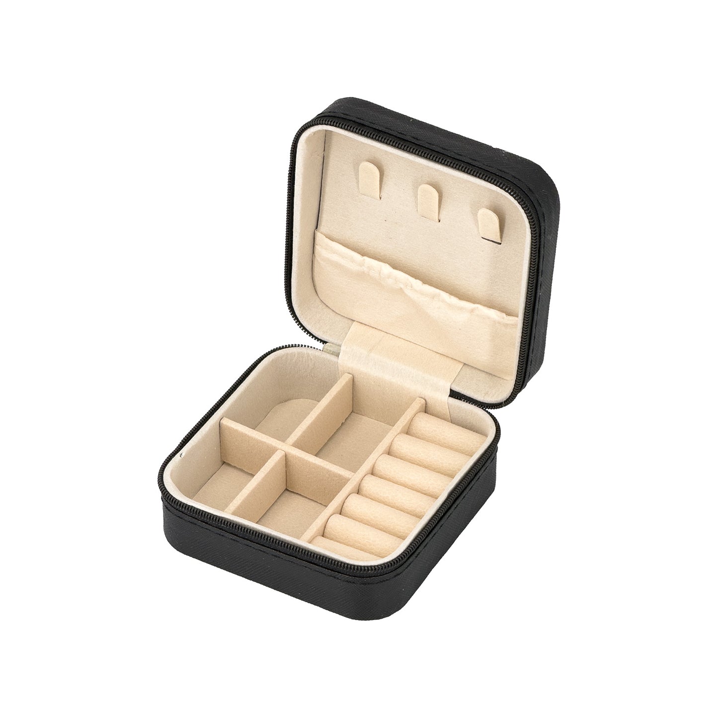 4" x 4" Black Portable Jewelry Organizer Storage Case