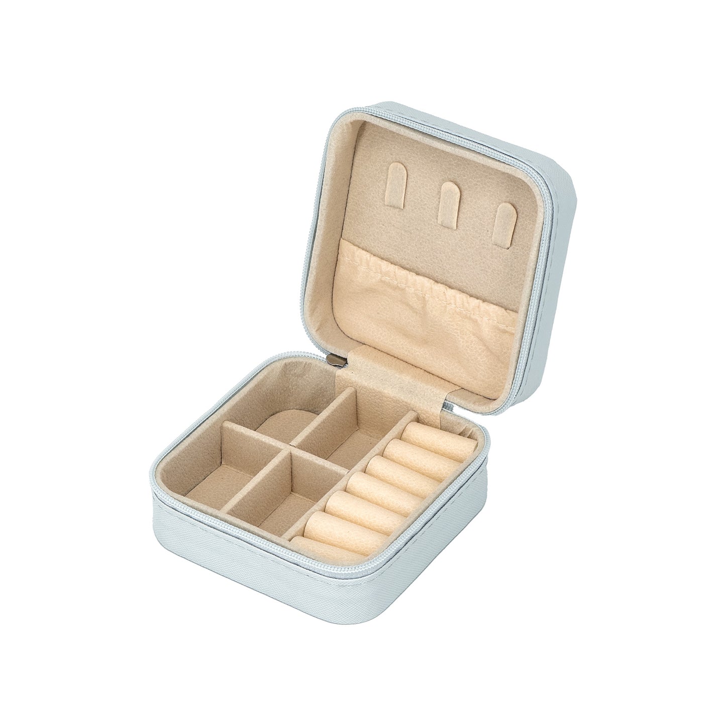 4" x 4" Light Gray Portable Jewelry Organizer Storage Case