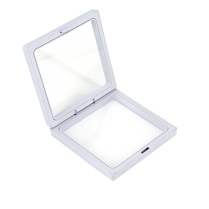 4" x 4" White Floating Frame Jewelry Display Case