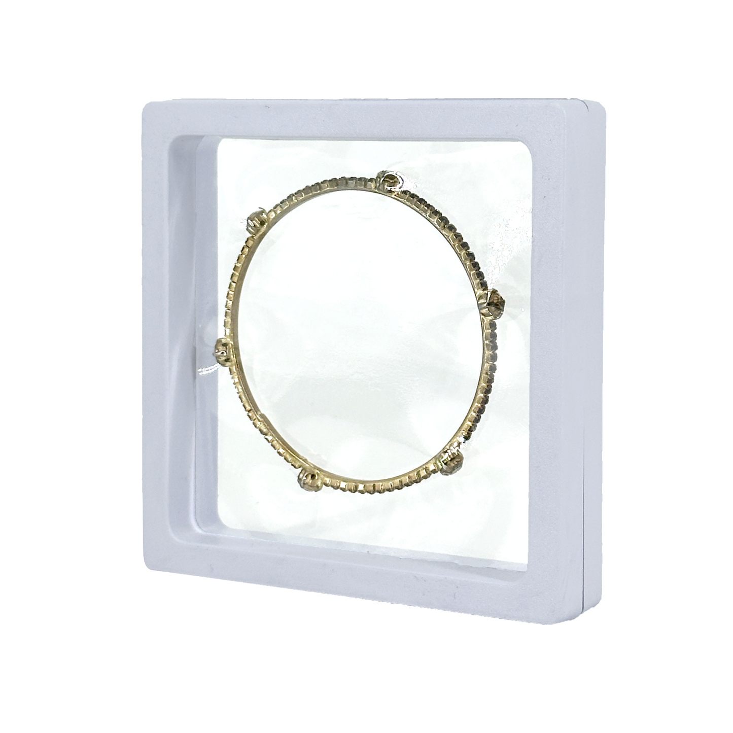 4" x 4" White Floating Frame Jewelry Display Case